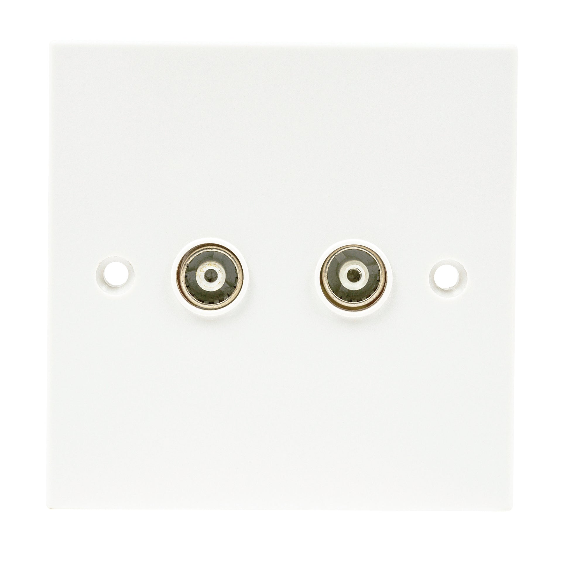 Niglon CS2 2 Gang TV / FM Outlet White Moulded