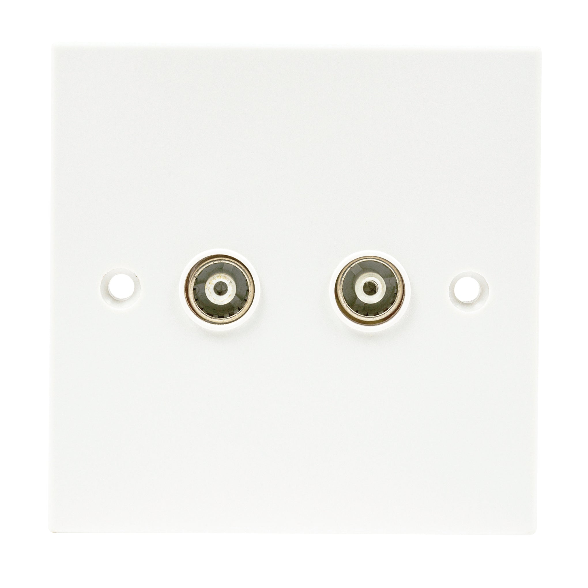 Niglon CS2 2 Gang TV / FM Outlet White Moulded