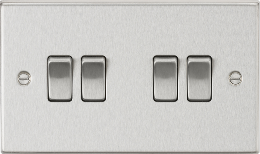 Knightsbridge CS41BC 4 Gang 2 Way Switch Brushed Chrome
