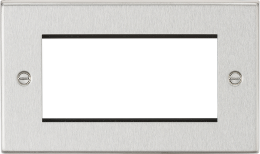 Knightsbridge CS4GBC 2 Gang 4 Module Euromodule Faceplate Brushed Chrome