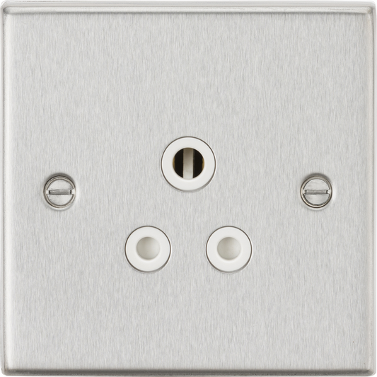 Knightsbridge CS5ABCW 1 Gang 5A Unswitched Socket Brushed Chrome White Insert