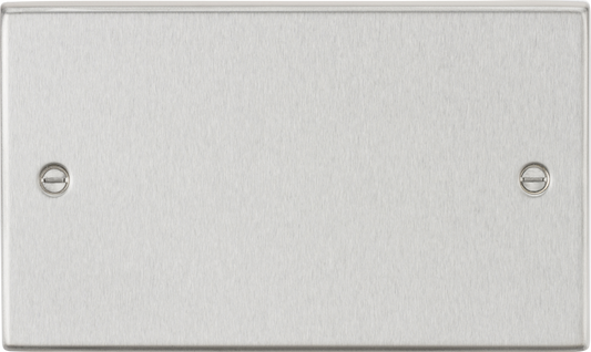 Knightsbridge CS86BC 2 Gang Blank Plate Brushed Chrome