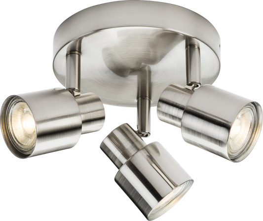 Knightsbridge CSP2BC  3 x GU10 Spotlight Brushed Chrome