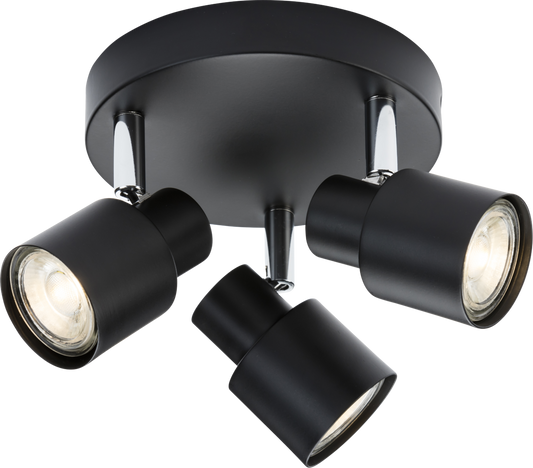 Knightsbridge CSP2MB 3 x GU10 Spotlight Matt Black