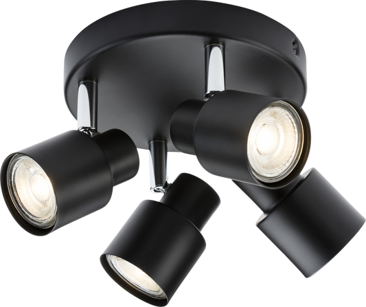 Knightsbridge CSP3MB 4 x GU10 Spotlight Matt Black