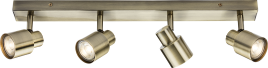 Knightsbridge CSP4AB 4 x GU10 Bar Spotlight Antique Brass
