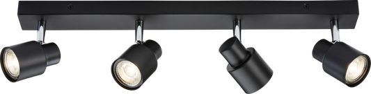 Knightsbridge CSP4MB 4 x GU10 Bar Spotlight Matt Black