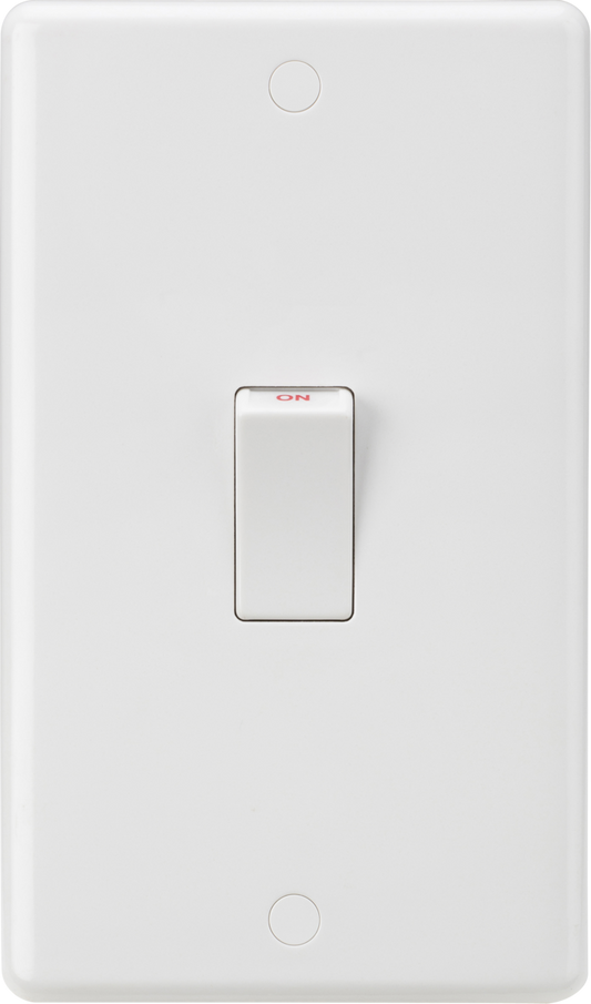Knightsbridge CU8332W 2 Gang 45A DP Cooker Switch with White Rocker White Moulded