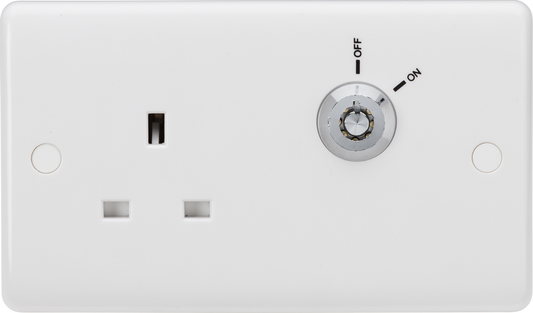 Knightsbridge CU9LOCK 1 Gang 13A DP Lockable Socket White Moulded