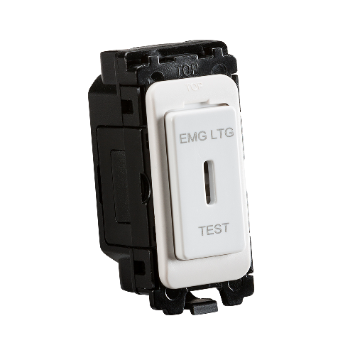 Knightsbridge CUGM9 20A 2 Way Em Test Key Switch Module White Moulded