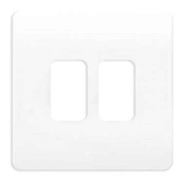 Forum CUL-42501 Culina Konect 2 Gang Kinetic Gird Switch Faceplate White (No Modules)