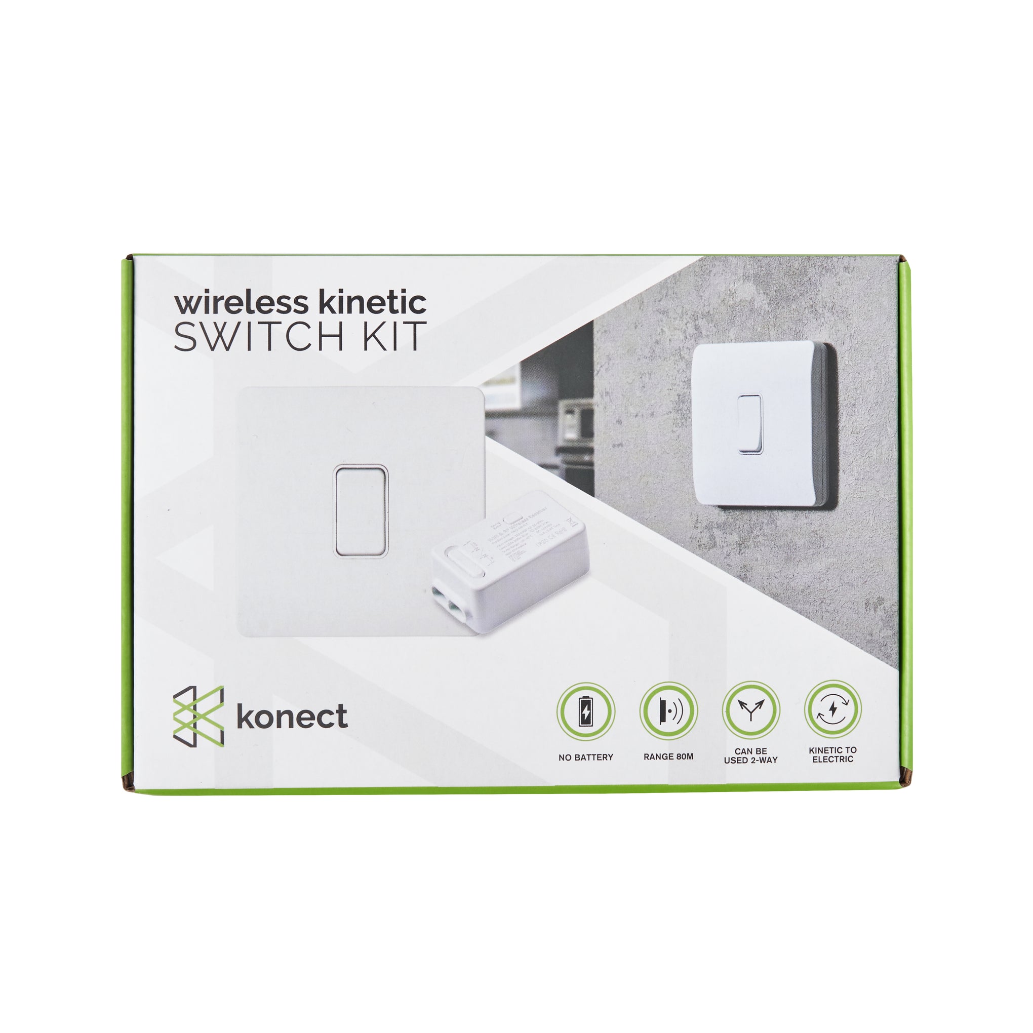 Forum CUL-44552 Kinetic Switch Kit inc 1x 1 Gang Switch and 1x Receiver White