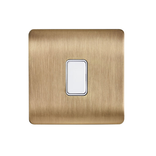 Forum CUL-44838 Kinetic 1 Gang Faceplate Brushed Brass (No Module)