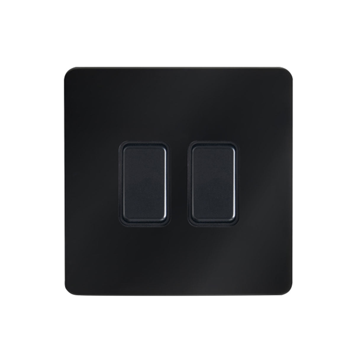 Forum CUL-44840 Kinetic 2 Gang Faceplate Black Chrome (No Modules)