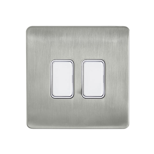 Forum CUL-44843 Kinetic 2 Gang Faceplate Brushed Nickel (No Modules)