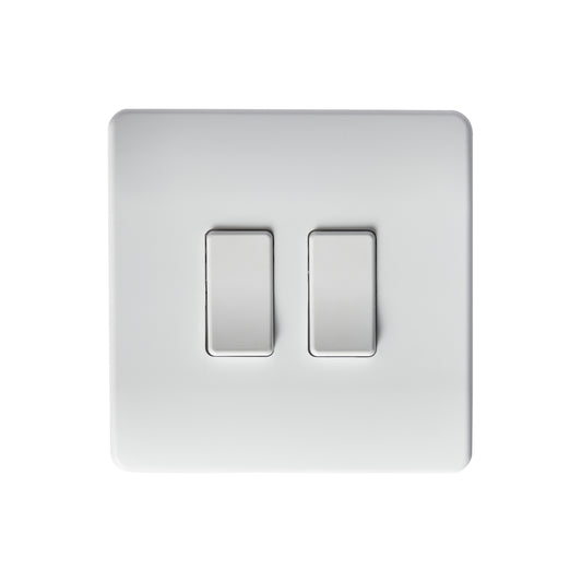 Forum CUL-45723 Kinetic 2 Gang Integral Electric to Kinetic Push Switch Black/White