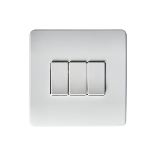Forum CUL-45724 Kinetic 3 Gang Integral Electric to Kinetic Push Switch Black/White
