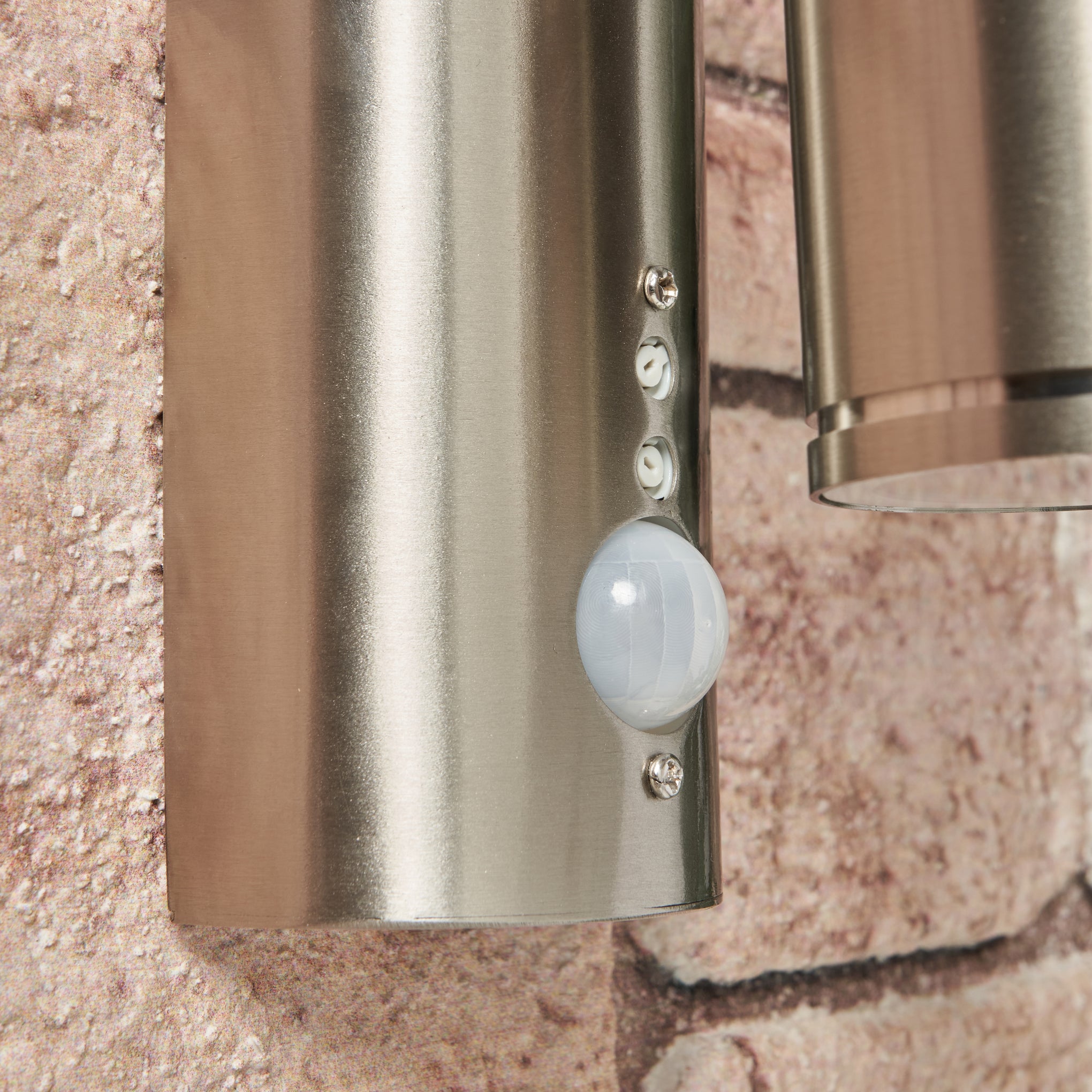 Forum CZ-29319-SST Islay 2 x GU10 Up / Down Wall Light with PIR IP44 Stainless Steel