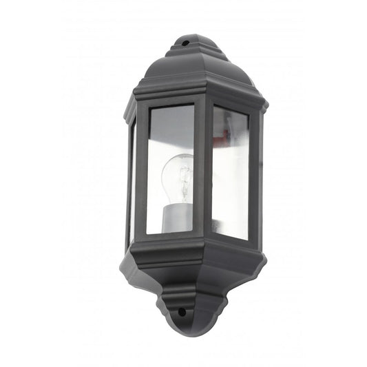 Forum CZ-31748-BLK Athena E27 Black Half Wall Lantern IP44