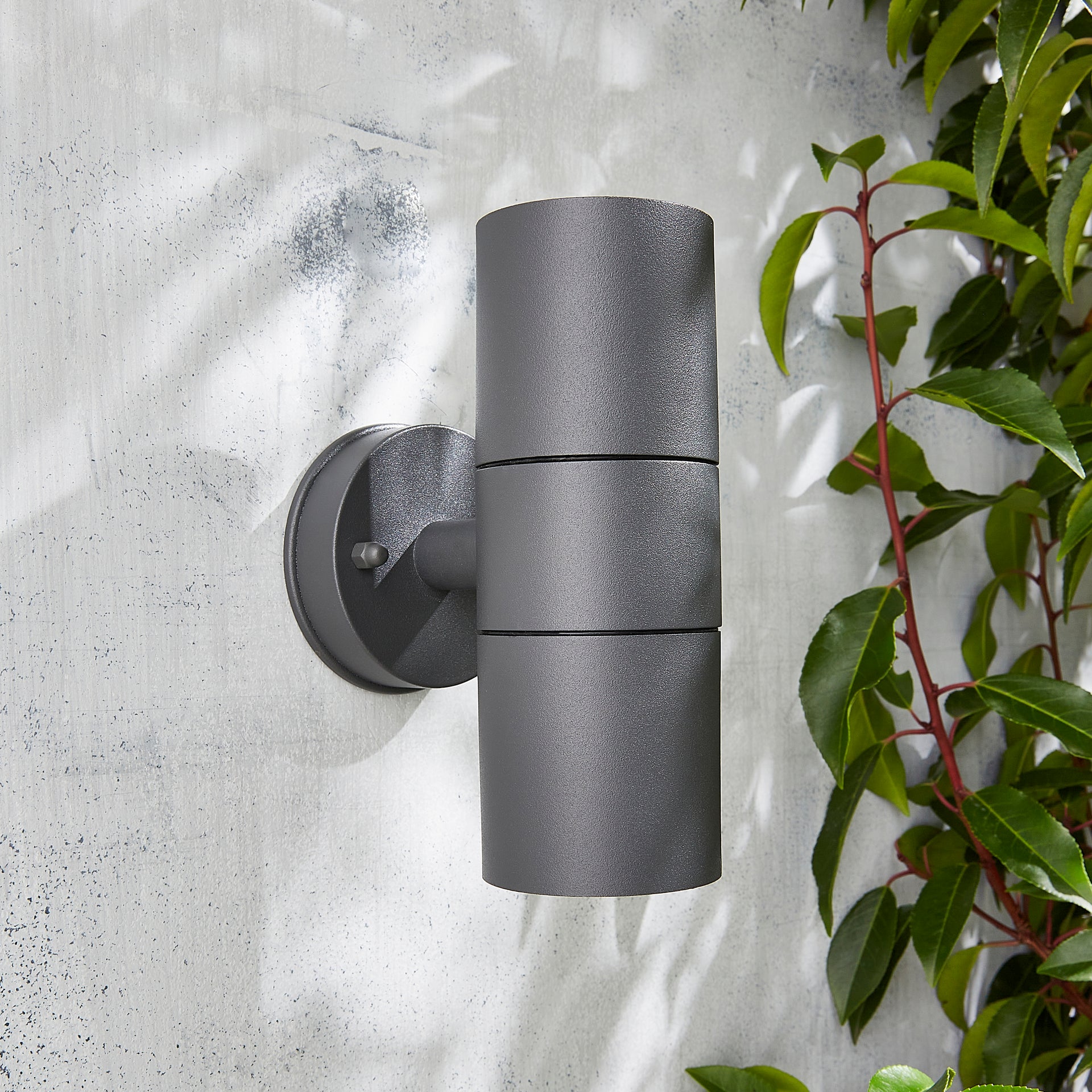 Forum CZ-37502-ANTH Arbo 2 x GU10 Carbon Fibre Up / Down Wall Light IP44 Anthracite