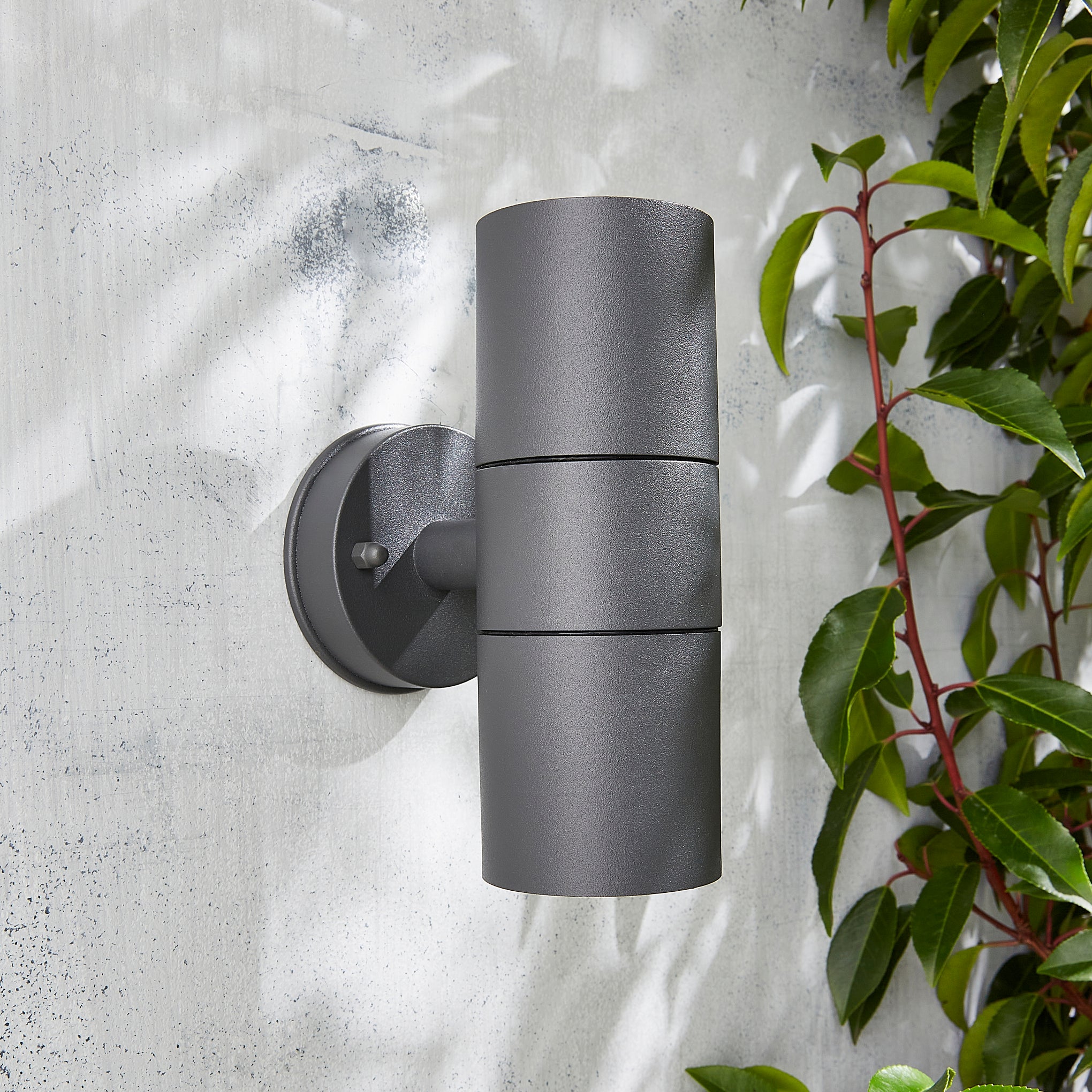 Forum CZ-37502-ANTH Arbo 2 x GU10 Carbon Fibre Up / Down Wall Light IP44 Anthracite