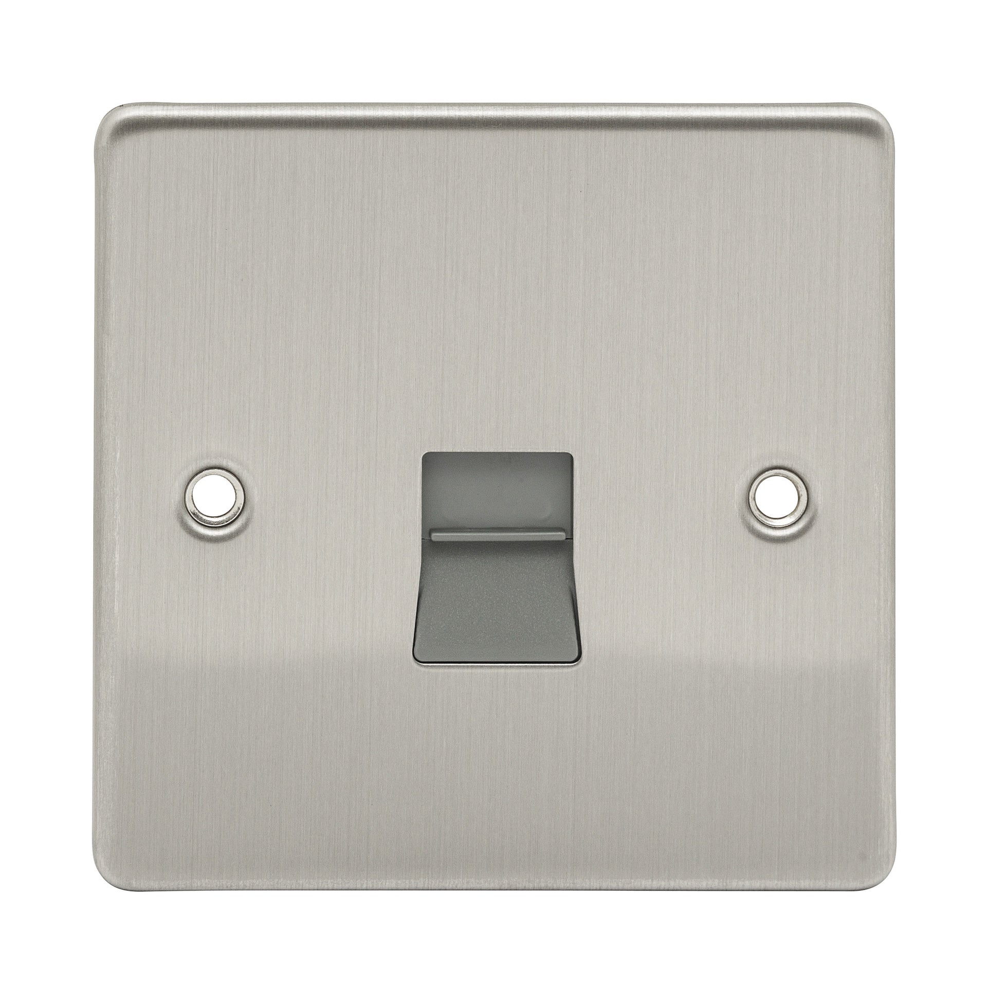 Niglon D-BT1S-BCG 1 Gang Secondary Telephone Outlet Brushed Chrome Grey Insert