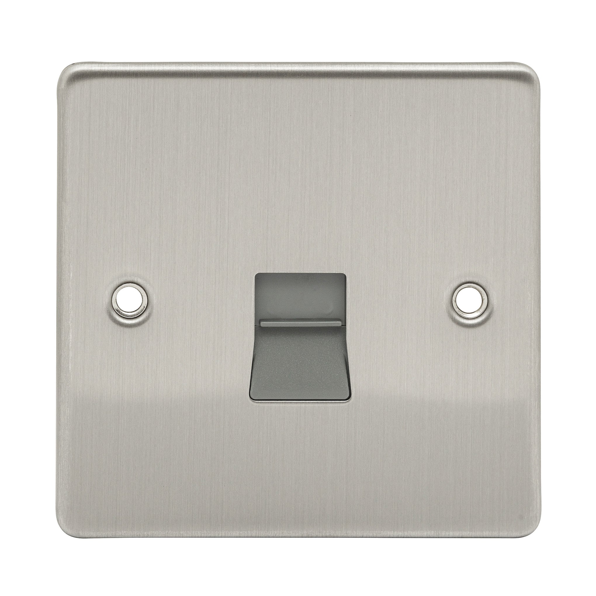 Niglon D-BT1S-BCG 1 Gang Secondary Telephone Outlet Brushed Chrome Grey Insert