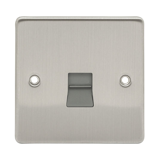 Niglon D-BT1M-BCG 1 Gang Master Telephone Outlet Brushed Chrome Grey Insert