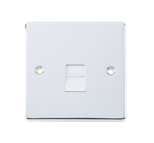 Niglon D-BT1M-PCW 1 Gang Master Telephone Outlet Polished Chrome White Insert