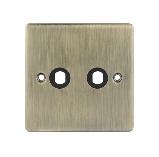 Niglon D-DP2-AB 2 Gang Dimmer Faceplate Antique Brass