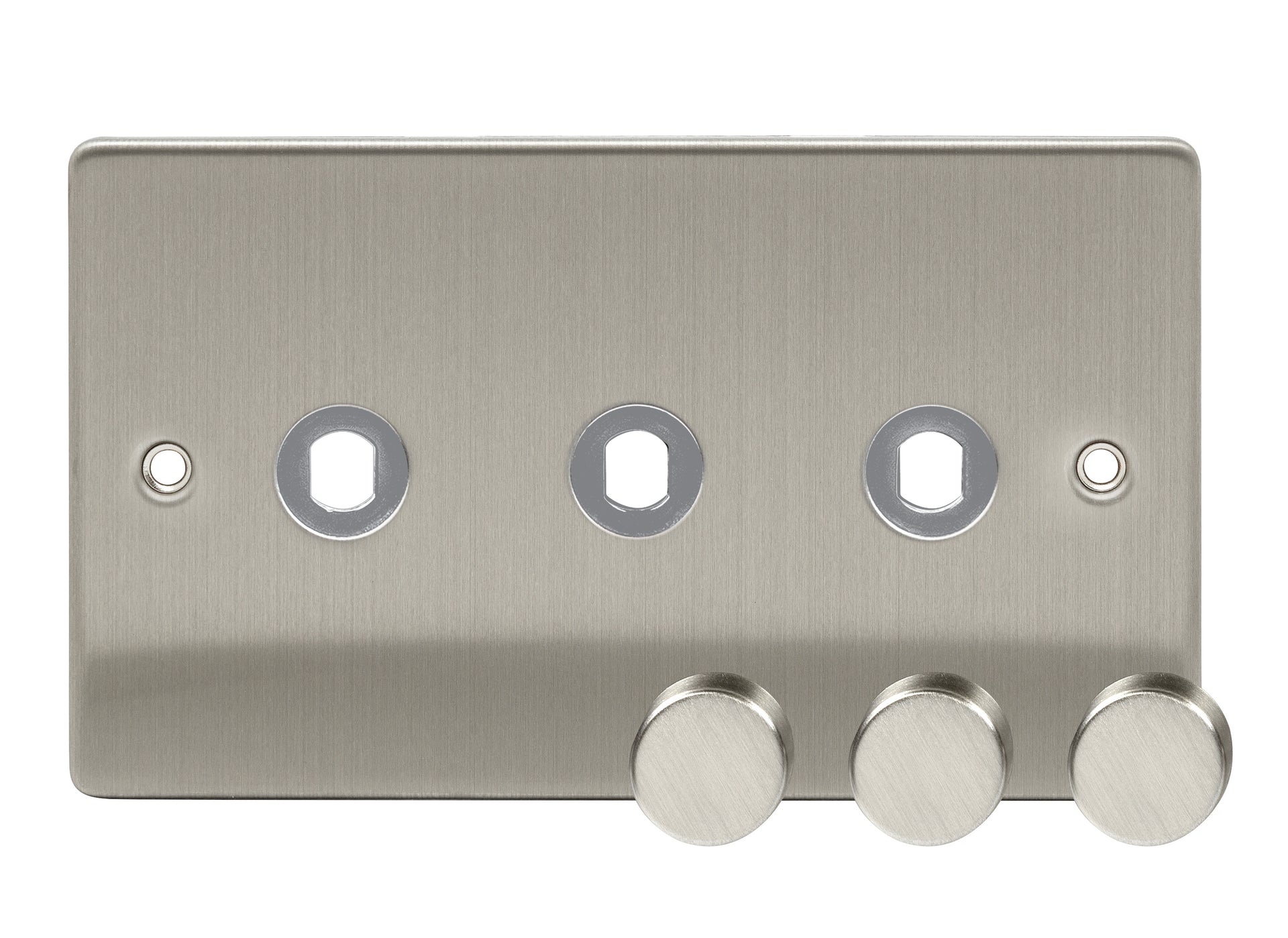Niglon D-DP3-BC 3 Gang Dimmer Faceplate Brushed Chrome