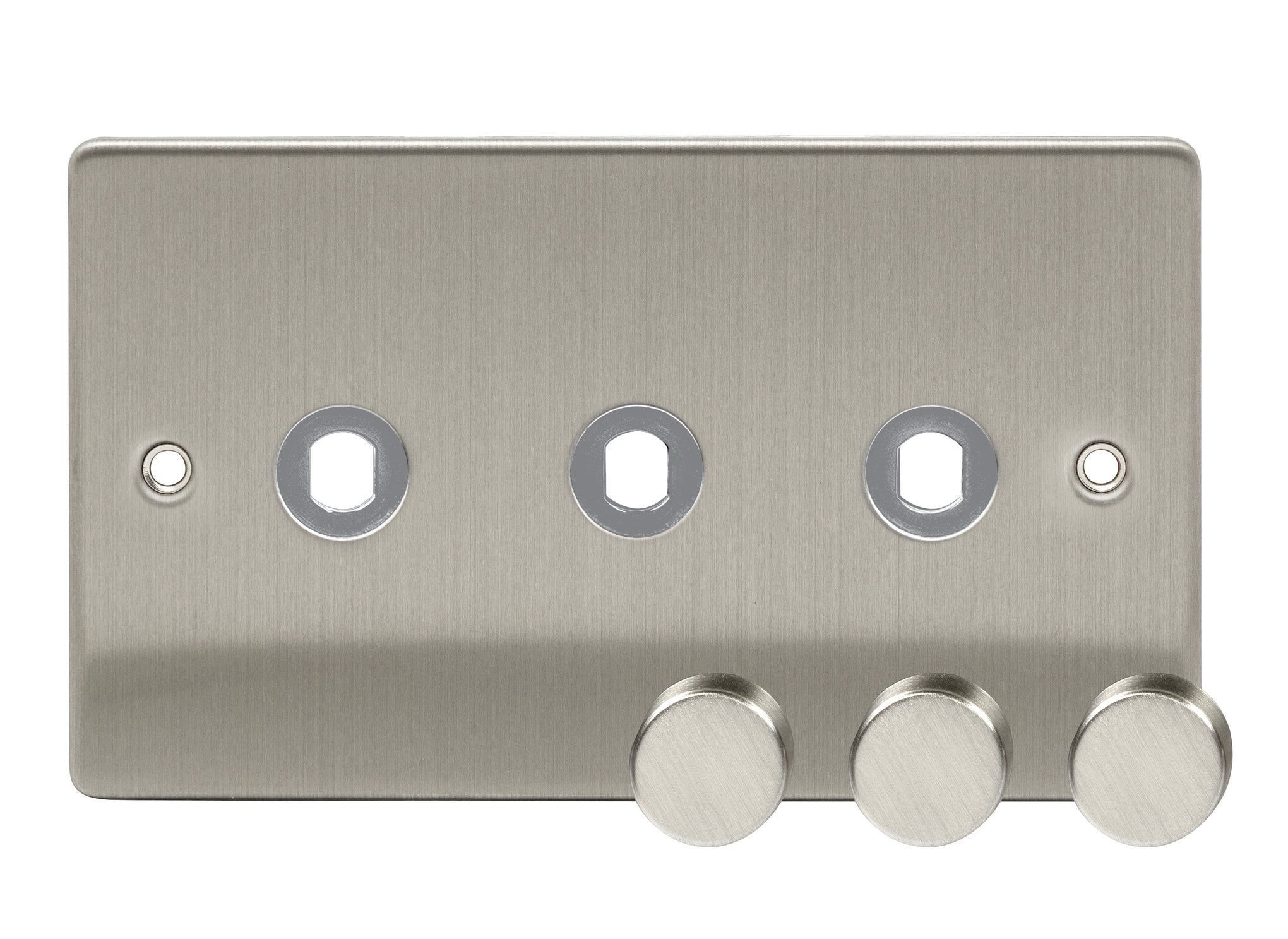 Niglon D-DP3-BC 3 Gang Dimmer Faceplate Brushed Chrome