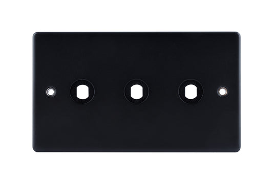 Niglon D-DP3-MB 3 Gang Dimmer Faceplate Matt Black