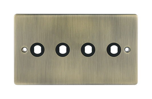 Niglon D-DP4-AB 4 Gang Dimmer Faceplate Antique Brass