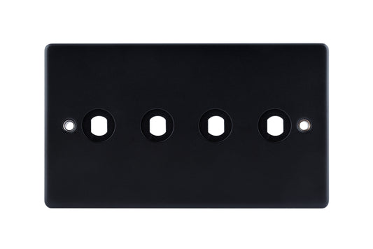 Niglon D-DP4-MB 4 Gang Dimmer Faceplate Matt Black