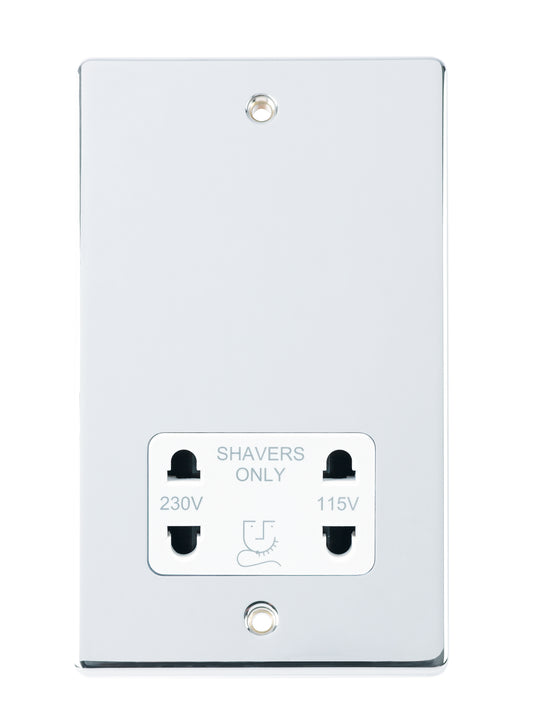 Niglon D-DVSS-PCW 115/230V Shaver Socket Polished Chrome White Insert