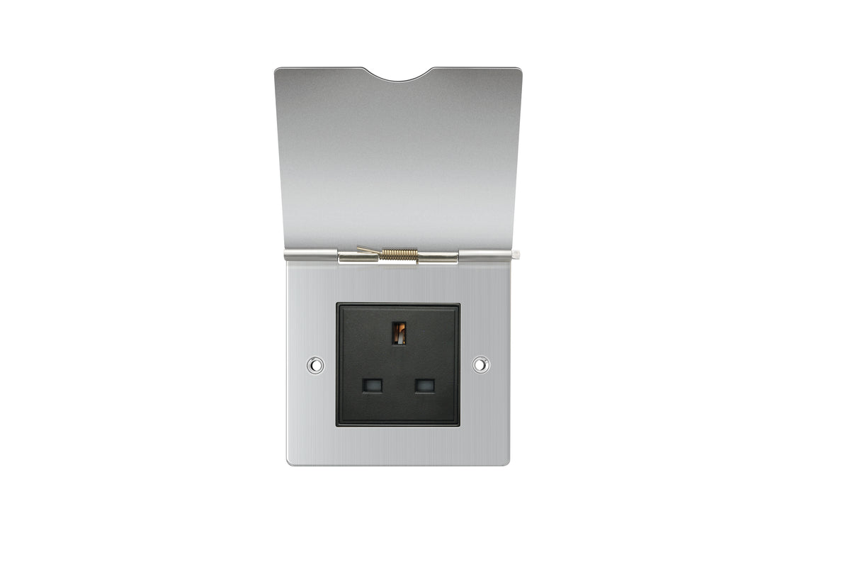 Niglon D-FS131-BC 1 Gang 13A Unswitched Floor Socket Brushed Chrome