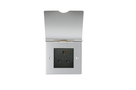 Niglon D-FS131-BC 1 Gang 13A Unswitched Floor Socket Brushed Chrome