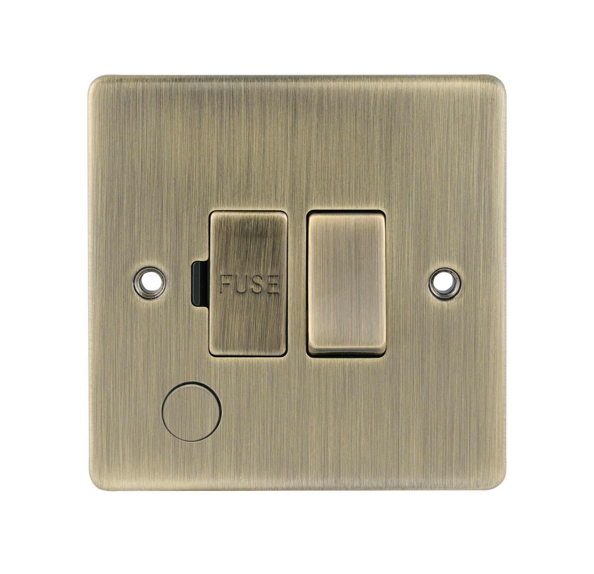 Niglon D-FS13DPF-ABM 13A Switched Spur with Flex Outlet Antique Brass