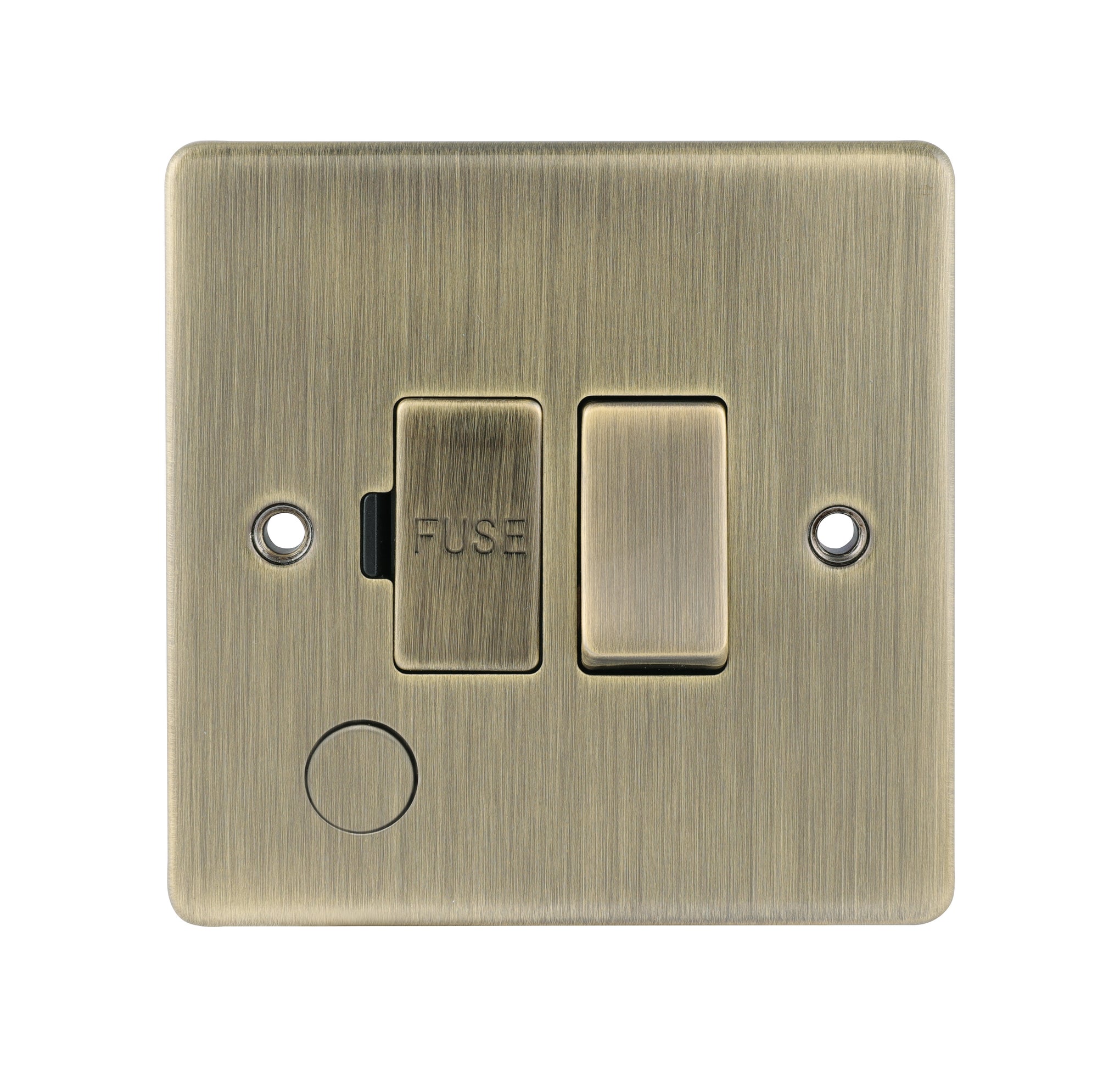 Niglon D-FS13DPF-ABM 13A Switched Spur with Flex Outlet Antique Brass