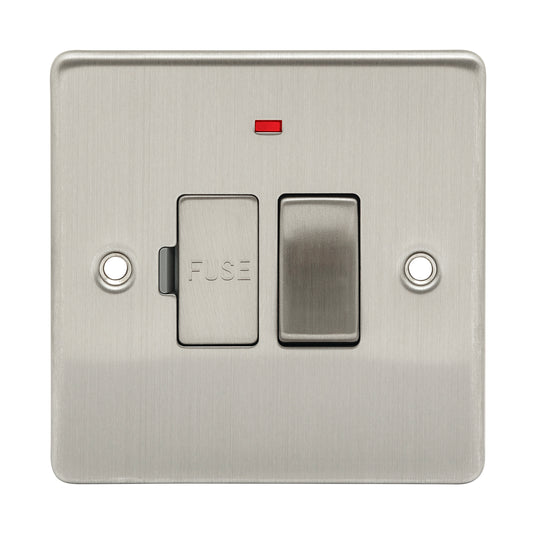 Niglon D-FS13DPN-BCM 13A Switched Spur with Neon Brushed Chrome