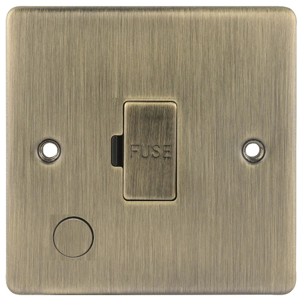 Niglon D-FS13F-ABM 13A Unswitched Spur with Flex Outlet Antique Brass