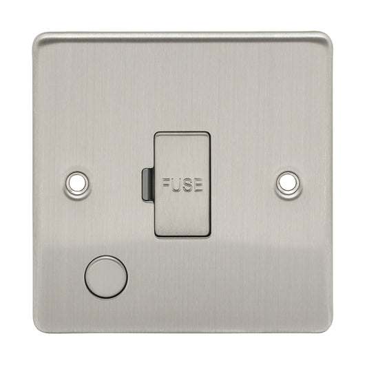 Niglon D-FS13F-BCM 13A Unswitched Spur with Flex Outlet Brushed Chrome