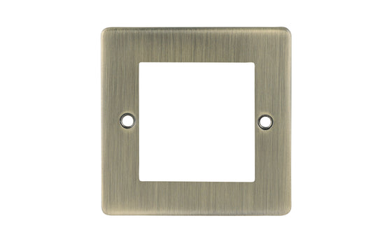 Niglon D-MP12-ABM Premium Edge S 1 Gang 2 Module Euromodule Faceplate Antique Brass
