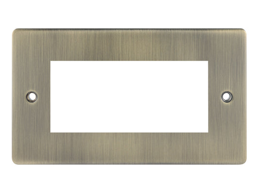 Niglon D-MP24-ABM Premium Edge S 2 Gang 4 Module Euromodule Faceplate Antique Brass