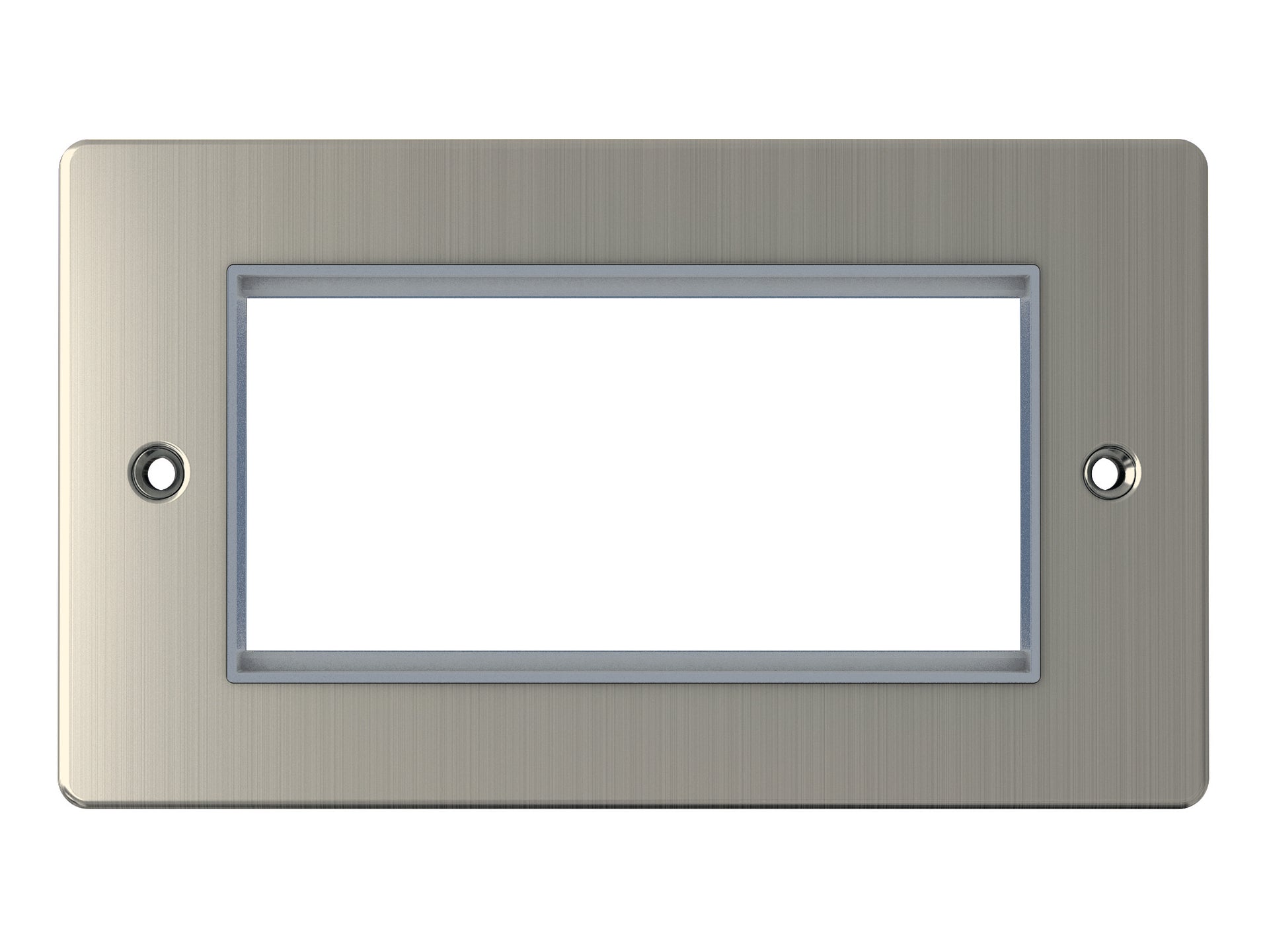 Niglon D-MP24-BCM 2 Gang 4 Module Euromodule Faceplate Brushed Chrome