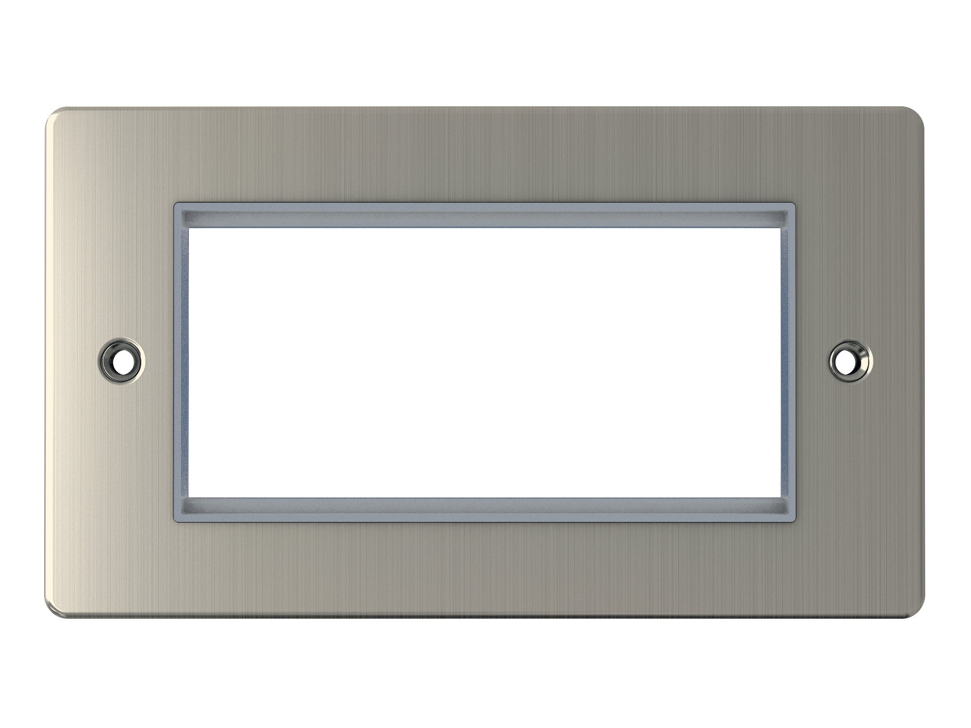 Niglon D-MP24-BCM 2 Gang 4 Module Euromodule Faceplate Brushed Chrome