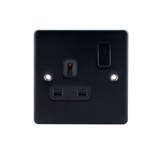 Niglon D-S131DPS-MBB 1 Gang 13A DP Switched Socket Matt Black