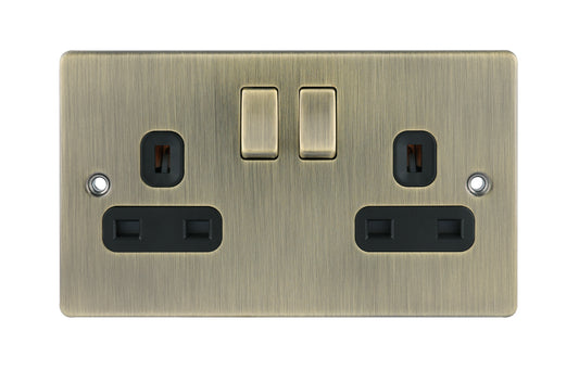 Niglon D-S132DPS-ABB 2 Gang 13A DP Switched Socket Antique Brass