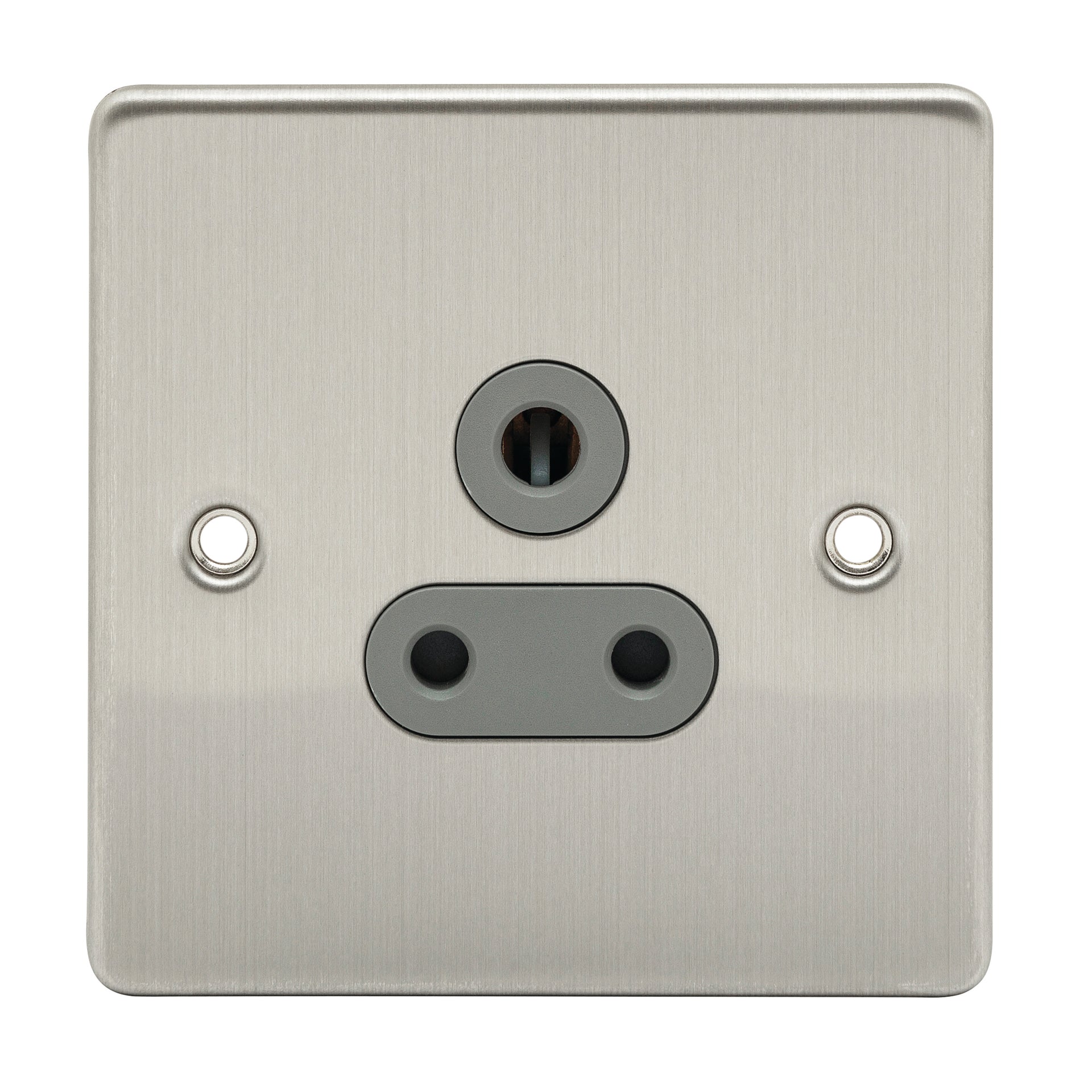 Niglon D-S51-BCG 1 Gang 5A Unswitched Socket Brushed Chrome Grey Insert